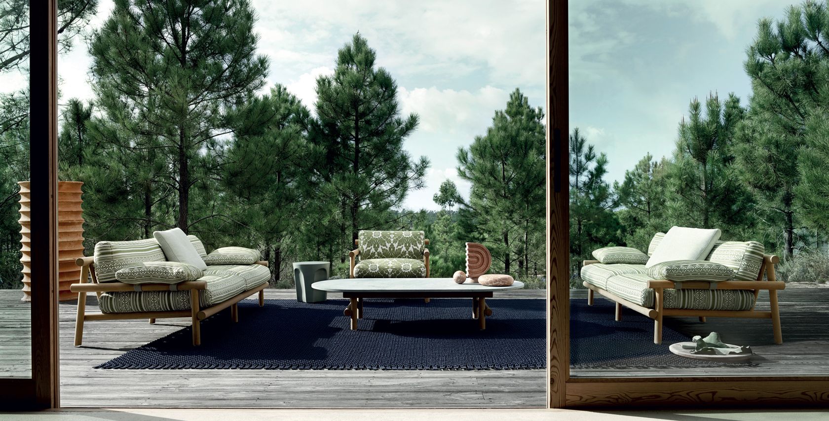 B&B Italia Ayana outdoor seating in FSC-certified solid teak
