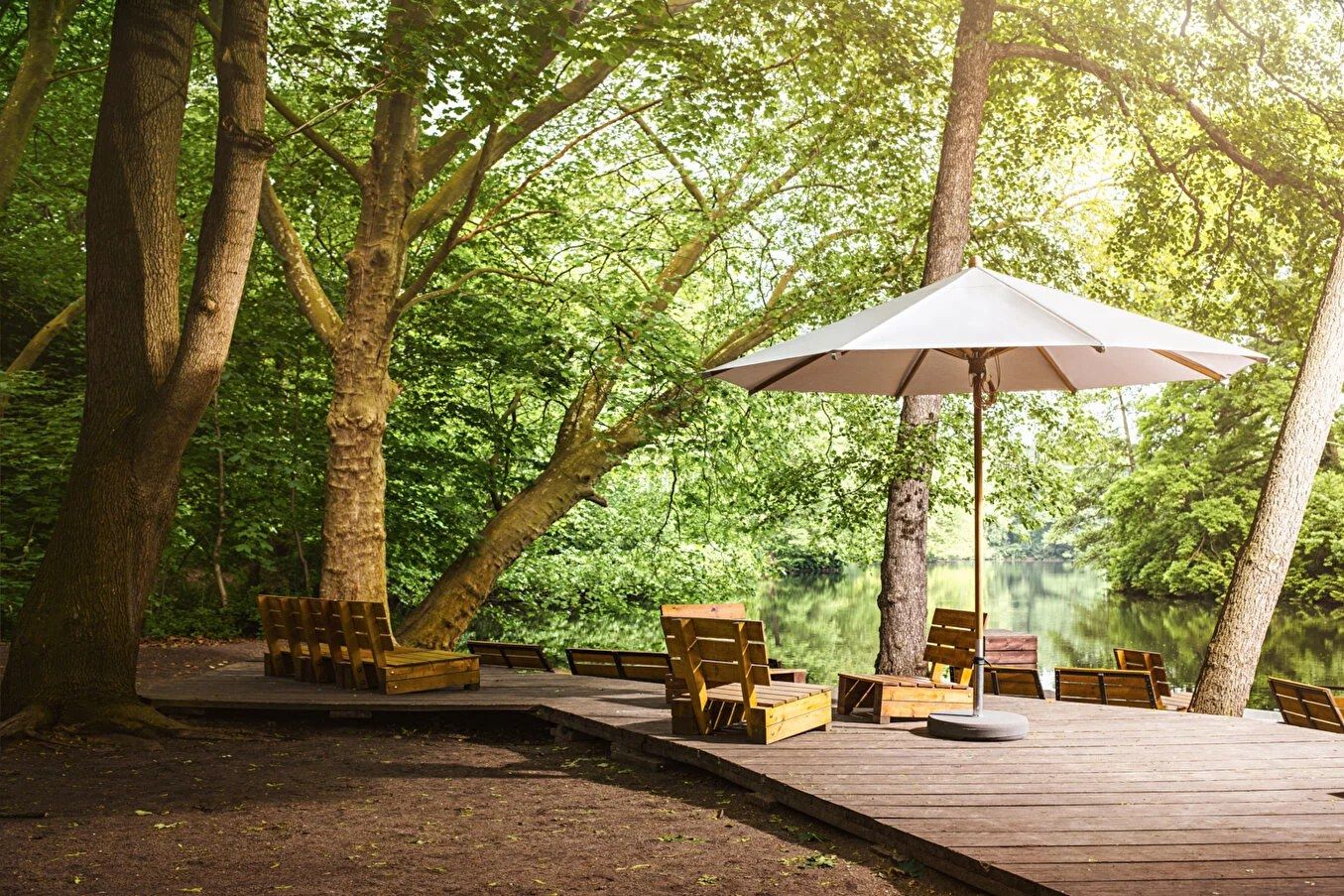 Glatz Teakwood collection (Center-pole parasol)