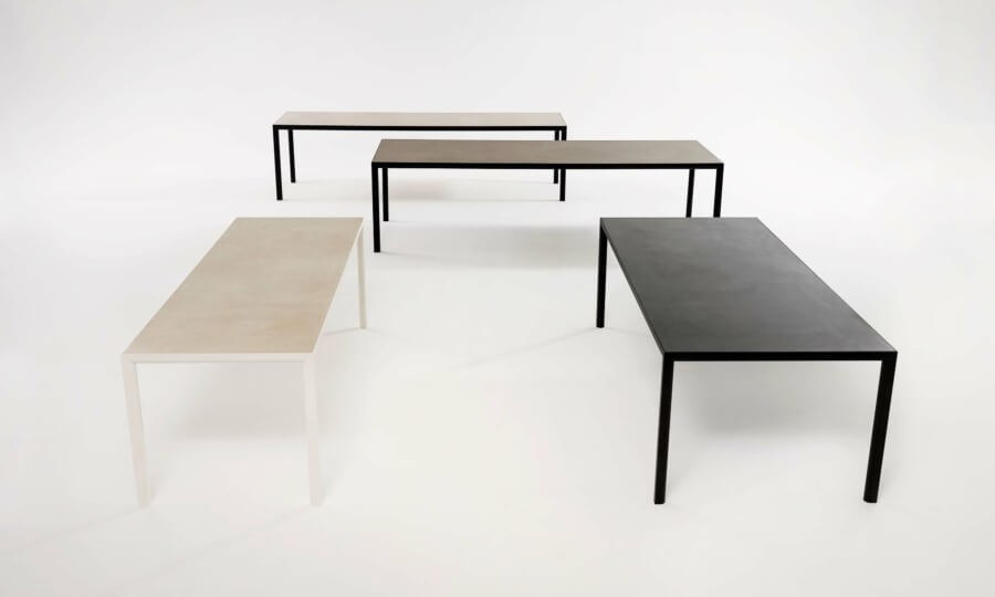Roda Plein Air outdoor dining table with aluminium frame and stoneware top